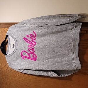 Barbie Gray Sweatshirt with Vibrant Pink Logo, Juniors Size L